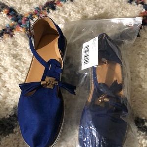 Blue suede sandals